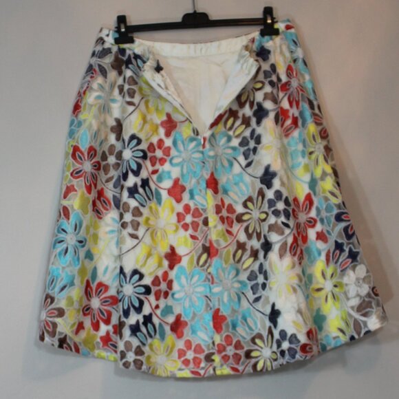 Eva Franco by Anthropologie Floral Embroidered  Midi Skirt   1X/ 16-  18W - Picture 4 of 6